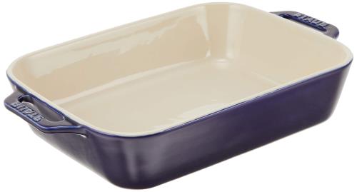 staub ストウブ 「 レクタンギュラー ディッシュ グランブルー 2720cm 」 セラミック グラタン皿 オーブン 電子レンジ対応 日本正規販売品 Dish 40508-591