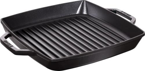 staub ストウブ 「 ピュアグリル 真四角 黒いこと 28珊 」 食べ物屋食パン 両手 鋳込み ホーロー IH相応う 日本定め事売りわたす品 Grill  Frying Pan 40511-683-0