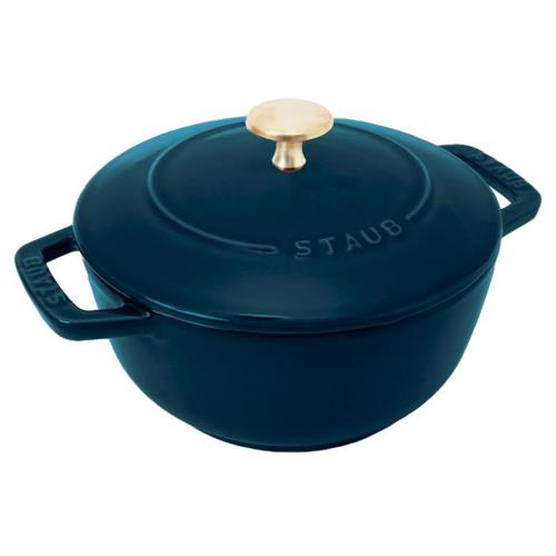 staub ストウブ 「 ワナベ ラメール S 16cm 真鍮ノブ仕様 」 両手 鋳物 ホーロー 鍋 炊飯 1合 IH対応 シリアルナンバー付き日本正規販売品 Wa-NABE Z1030-826