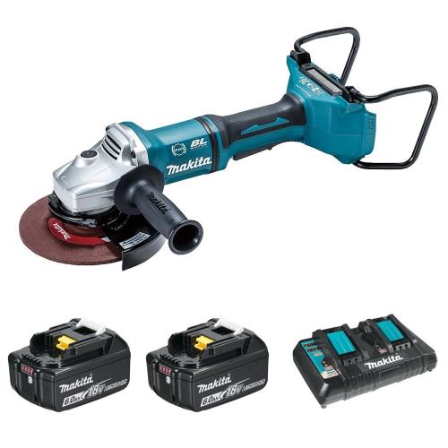 マキタ ディスクグラインダ18V+18V 180粍 パドル取り替えっこ型 6Ahバッテリ2本申し受ける器入れもの付 GA700DPG2