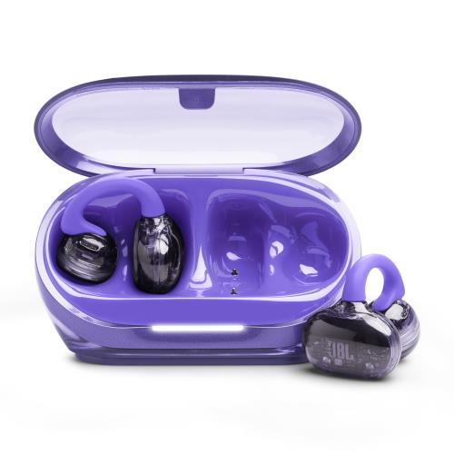 JBL Soundgear Clips 完全ワイヤレスイヤホン/オープンイヤー/イヤーカフ/低音ブースト/急速充電対応/マルチポイント/IP54防塵防水/音漏れ軽減/Bluetooth5.4/パープル/JBLSNDGEARCLPUR