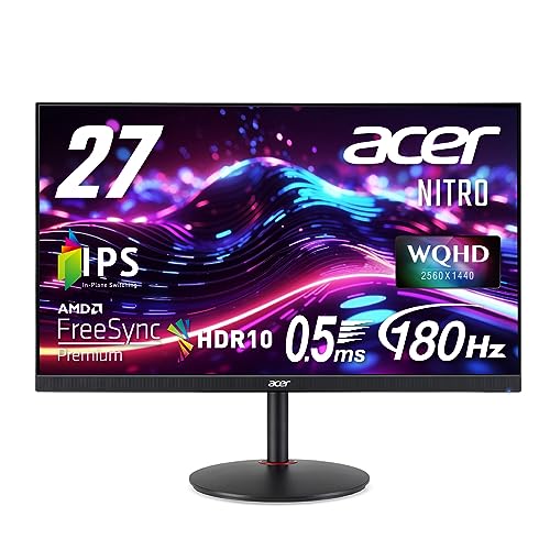 日本エイサー Acer Nitro ゲーミングモニター 27in IPS 非光輝 WQHD 144サイクル 180サイクル 0.5ms HDMI 2.0 VESAマウント相応う 金棒引き内蔵 受話器端子 中心役立つこと 高さ自然調整 XV271UM3bmiiprx