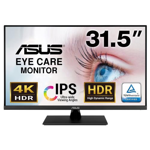 ASUS 4K 管する Eye Care VP32UQ 31.5in / IPS / 100% sRGB / HDR-10 / DP, HDMI / 青みともし火助け出す / フリッカフリー / VESA相応う / 国内置き目品