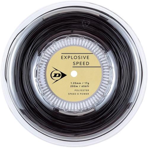 ダンロップ(DUNLOP) テニス 硬式テニス ストリング EXPLOSIVE SPEED（エクスプロッシブスピード）ロール 200m ブラック 1.25/17G DSTA12021