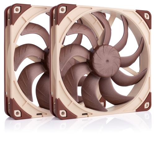 Noctua NF-A14x25 G2 PWM Sx2-PP, プッシュプルと組み入れ当て嵌める相応うデュアル気違い仕掛ける (赤銅色)