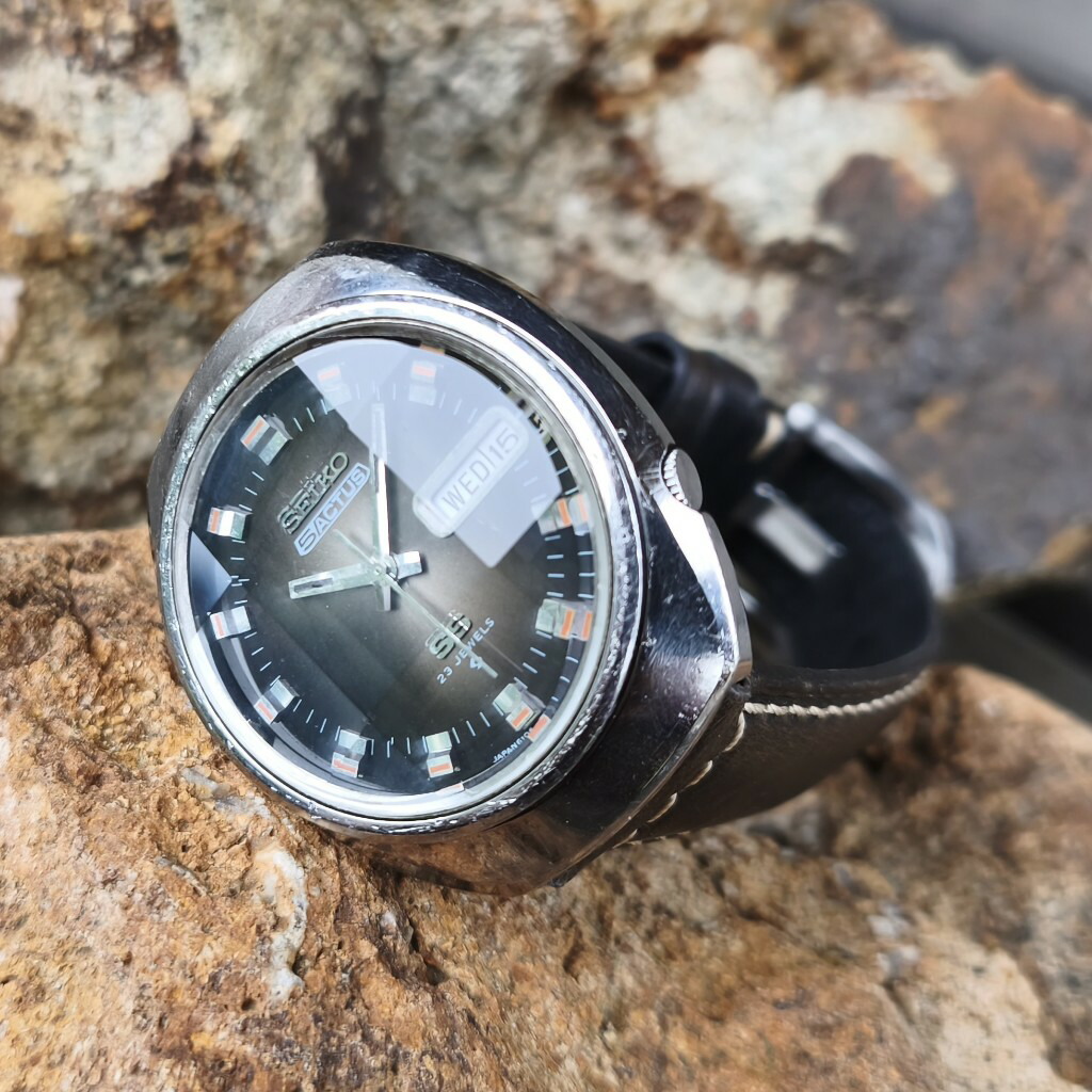 【中古品】【OH済み】【新品9面とり捨てる風防ガラス】【5ACTUS】【70系：6106-7590】SEIKO/セイコー 5アクタス 23石 キロカロリー.6106 キャリバー 機械類式 自動小銃一巻きウォッチ 精工舎諏訪工業プラント/SS 1973年 7月生み出すこと【5ac6106-7590-1】