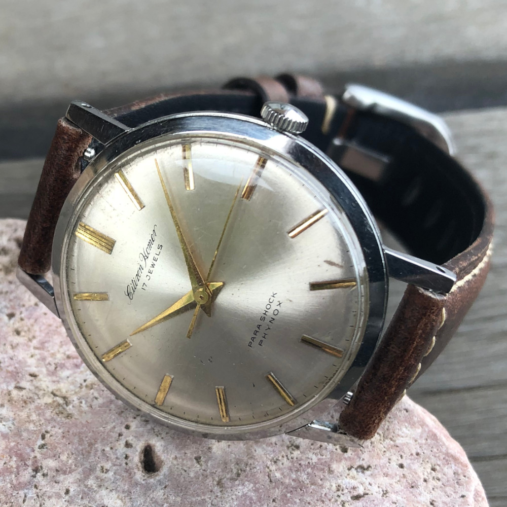 楽天市場】【中古品】【OH済み】CITIZEN/シチズン HOMER/ホーマー 17石 機械式 手巻き時計 1960年製造 動作確認済み  クリーニング/ケース/風防磨き済み アンティークウォッチ 中三針 イタリアンレザーベルト付き 国産腕時計 : LEVELSEVEN