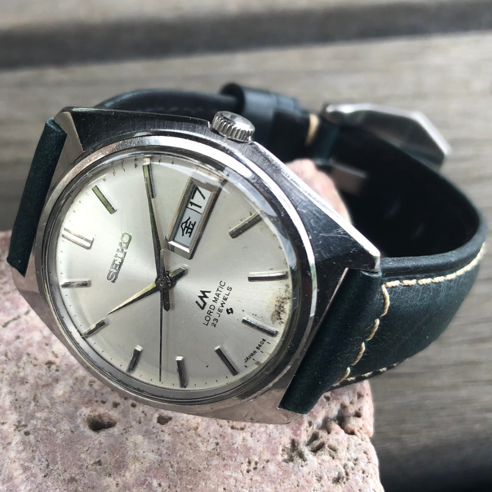 楽天市場】【中古品】【OH済み】SEIKO/セイコー LORDMATIC ロードマチック 通称LM 25石 Cal.5606A キャリバー 機械式  自動巻き腕時計 精工舎諏訪工場 1969年 9月製造品 動作確認済み クリーニング アンティークウォッチ 中三針 イタリアンレザーベルト付き  メンズウォッチ ...