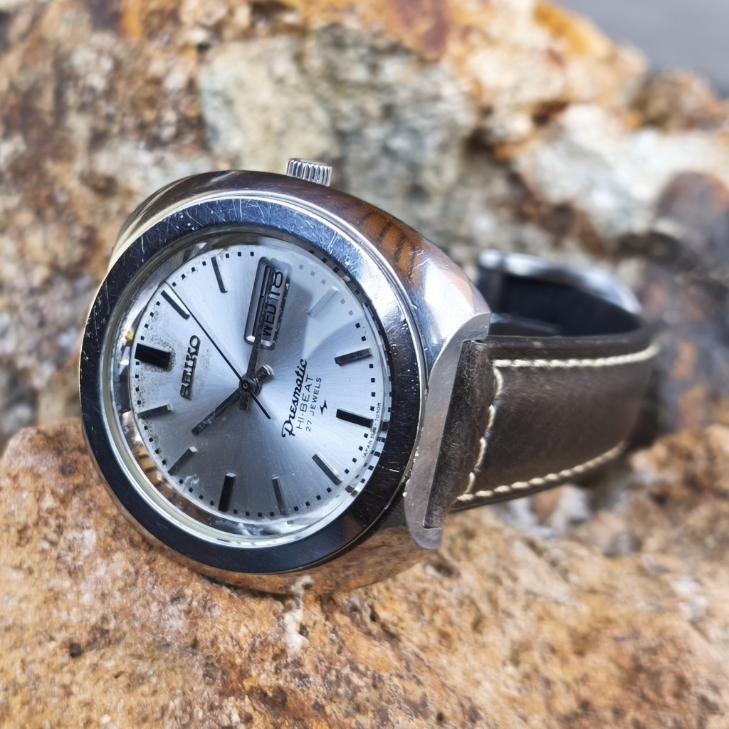 【中古品】【OH済み】【Presmatic】【51系：5146-7030】SEIKO/セイコー 5 27石 Hi-Beat/御機嫌音楽的リズム キロカロリー.5146 キャリバー 機械類式 自動小銃一巻きウオッチ 第二精工舎 亀戸工業プラント/SS 1969年 10月生み出すこと【pre5146-7030-1】