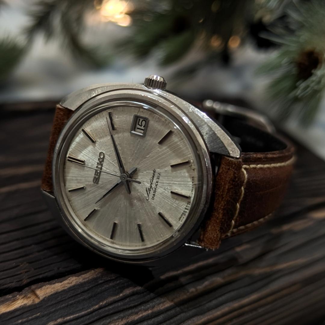 【中古品/美品】【OH済み】SEIKO/セイコー Skayliner/スカイライナー 6222-7060 ワンピースケース 21石 Cal.6222 キャリバー 機械式 手巻き時計 精工舎諏訪工場 1967年 9月製造 動作確認済み  アンティークウォッチ 中三針 イタリアンレザーベルト付き 腕時計