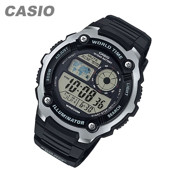 Casio カシオ Ae 2100w 1a Ae2100w 1a スタンダード デジタル ワールドタイム キッズ 子供 かわいい メンズ ユニセックス チープカシオ チプカシ 腕時計 Educaps Com Br