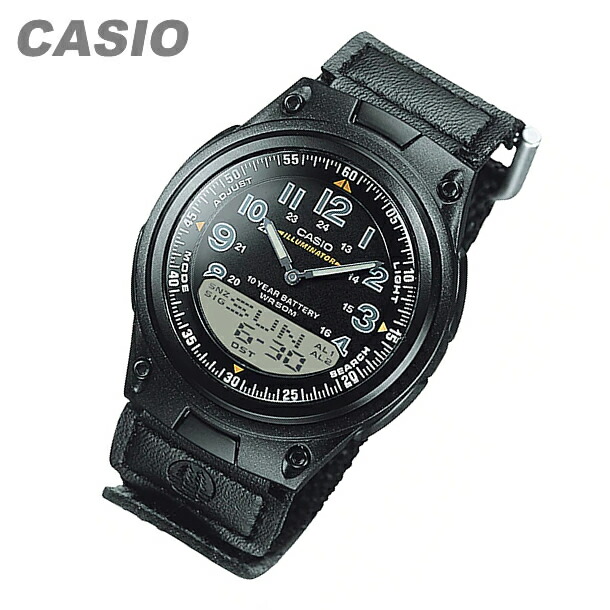 【楽天市場】【メール便送料無料】 CASIO カシオ AW-80V-1B/AW80V-1B ベーシック アナデジ ブラック キッズ 子供 ...