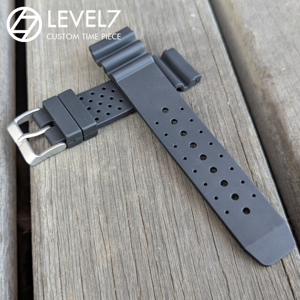 楽天市場】LEVEL7 ダイバーズスタイル シリコンラバーベルト ブラック