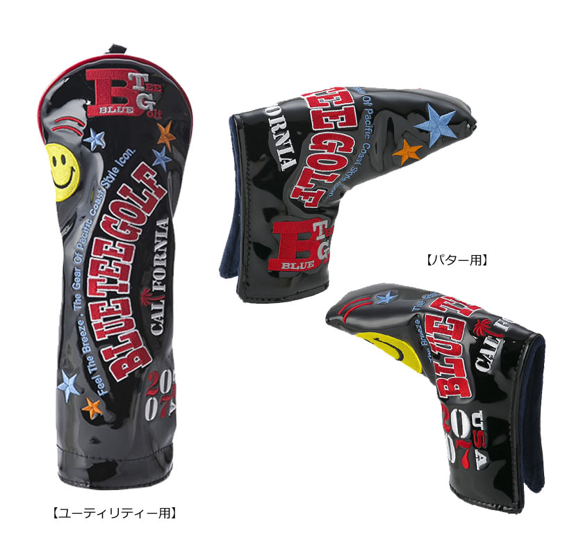 BLUETEEGOLFブルーティーゴルフエナメルヘッドカバーブラックHC-011