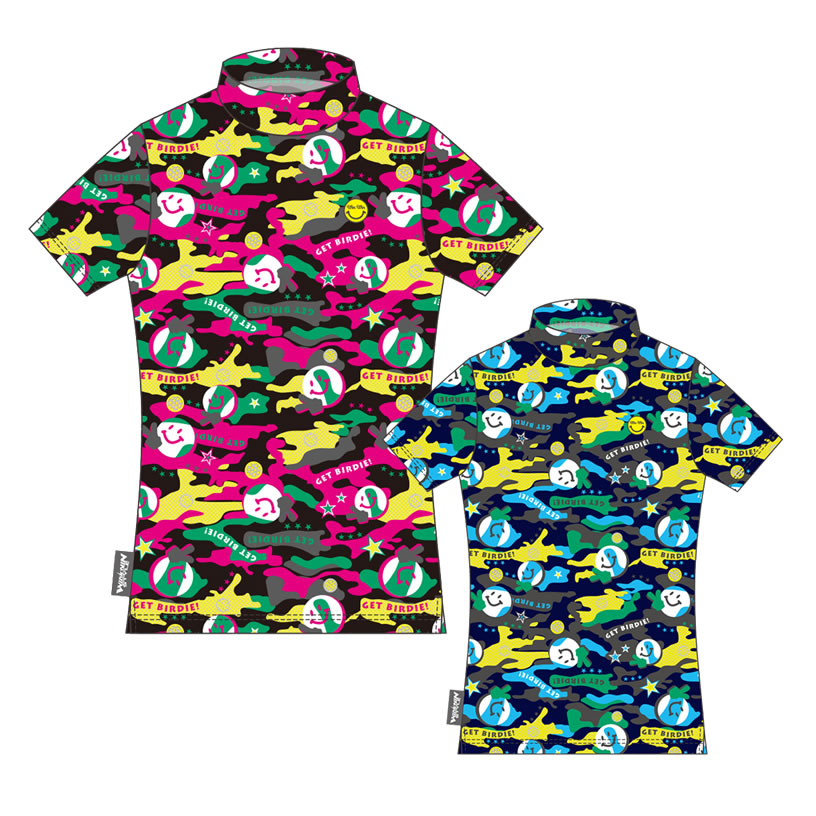 シャツ ポロシャツ Tシャツ スポーツ ウィンウィンスタイル GET BIRDIE!CAMO レディース半袖シャツ 【IR】|ウルトラゴルフ