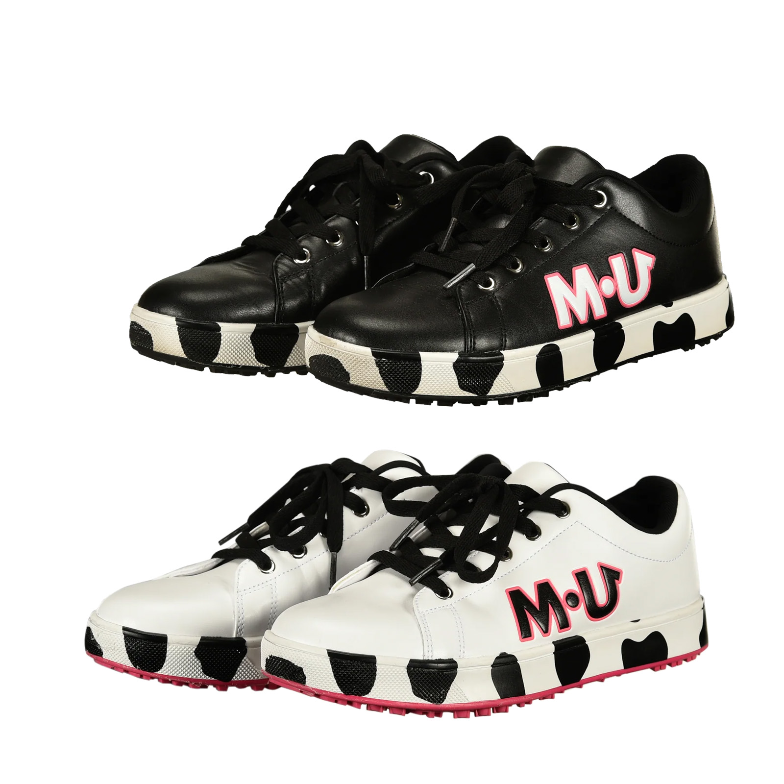 MU SPORTS ◆ダルメシアン柄スパイクレスシューズ 23.5 WH MU SPORTS ◇ダルメシアン柄スパイクレスシューズ 23.5 WH