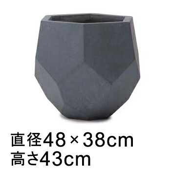 大型 おしゃれ 植木鉢 ポリゴ ヘクサ 48×38cmH43cm グレー 43リットル 陶器やテラコッタより軽量なセメントプランター 【メーカー直送・日時指定不可・同梱不可・代引不可・返品不可】【プロフェッショナル】|植木鉢・鉢カバー専門店グーポット