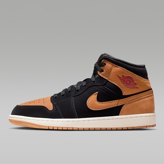 NIKE(ナイキ) エア湖 ジョーダン 1 MID SE HV4091-002 黒いこと/バーシティレッド/セイル/流束 メンズシューズ