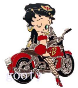 楽天市場 ベティー ベティ ブープ Betty Boopブローチ バイカーベティ バイクにまたがる 柄 グッティー 楽天市場店