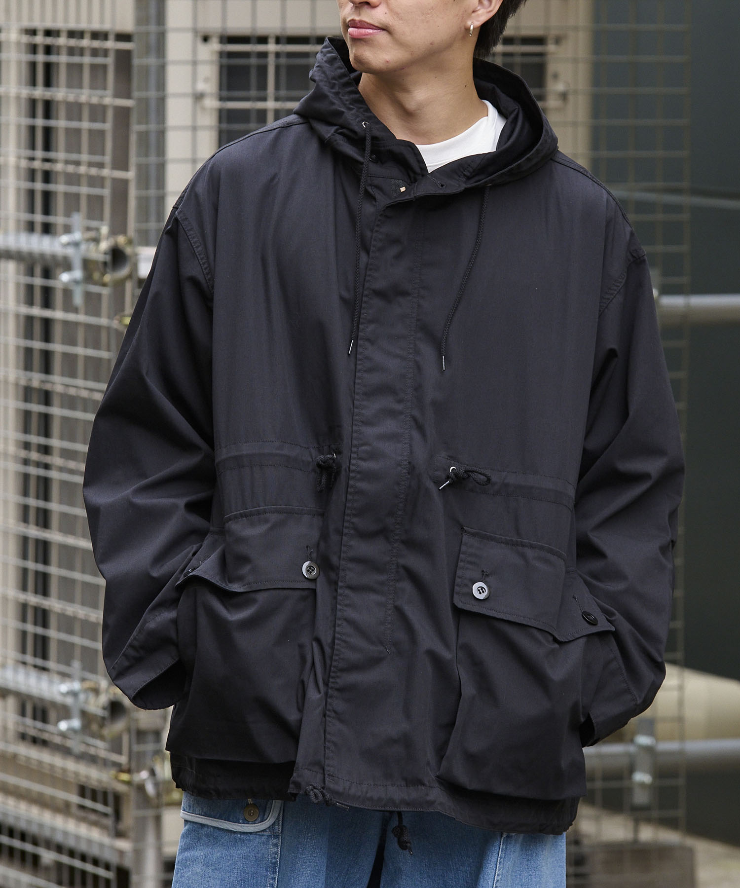 ARMY TWILL コットン/ポリエステルプレーンフーデッドコート　アーミーツイル ブランド メンズ ミリタリー アウター ジャケット コート ハーフコート カジュアル スウェーデン軍 アメリカ軍 フード付き｜GORDON MILLER 店 19,272円