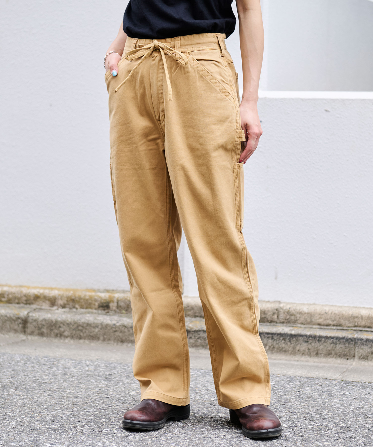 UNIVERSAL OVERALL×JACK & MARIE リラックスワイドペインター ズボン パンツ 長ズボン ロング ワークパンツ 服 ファッション コーデ レディース 女性 おしゃれ シンプル ベージュ ギフト|GORDON MILLER 店