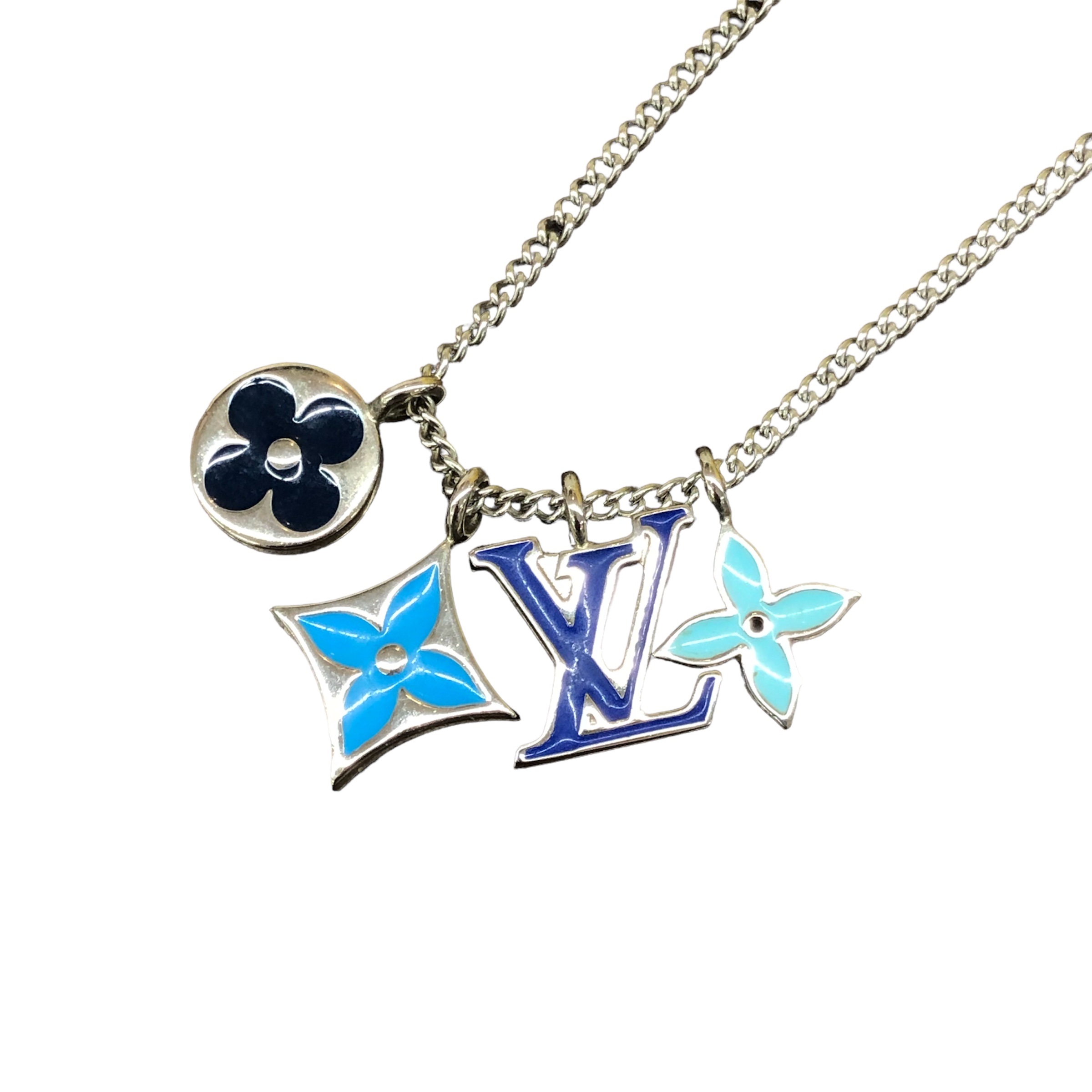 【ルイヴィトン】ペンダント ダミエ ステープル ネックレス エレガント】ルイヴィトン 《ペンダント・ダミエ ステープル