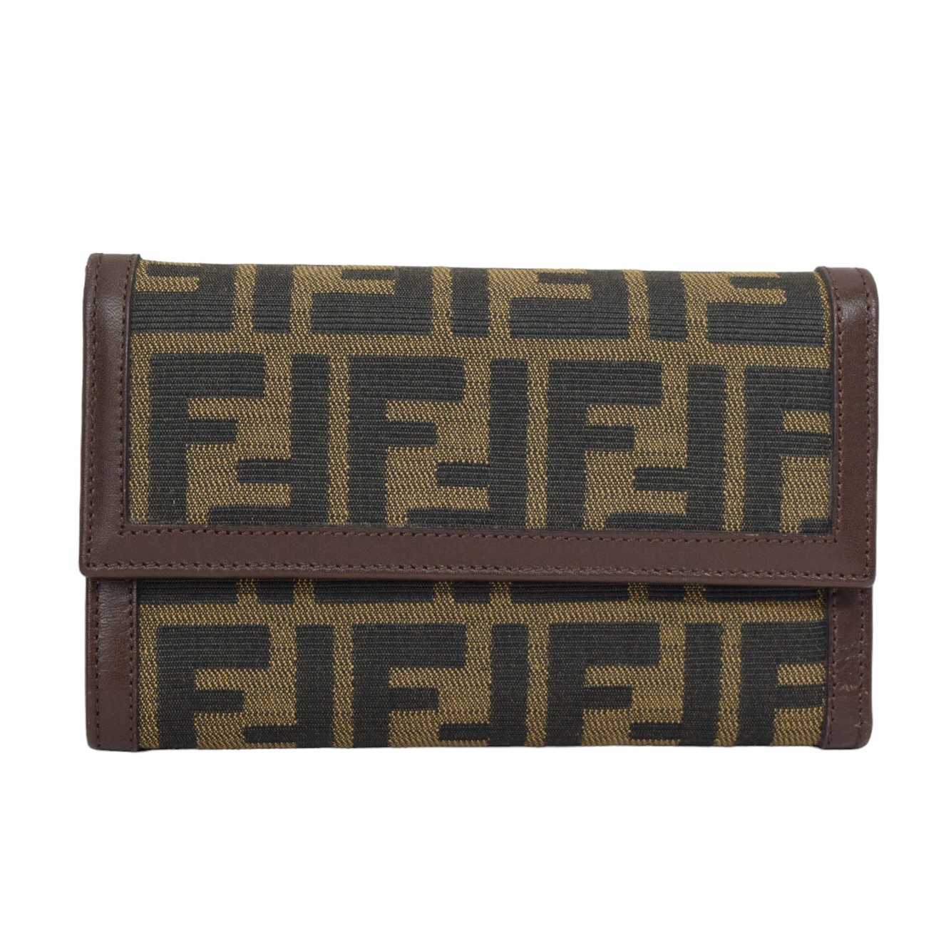 【未使用級 現行】フェンディ　ダイアゴナル　2つ折り財布　ズッカ柄　ユニセックス FENDI - フェンディ FENDI 財布 二つ折り FFダイヤモンド ズッカ