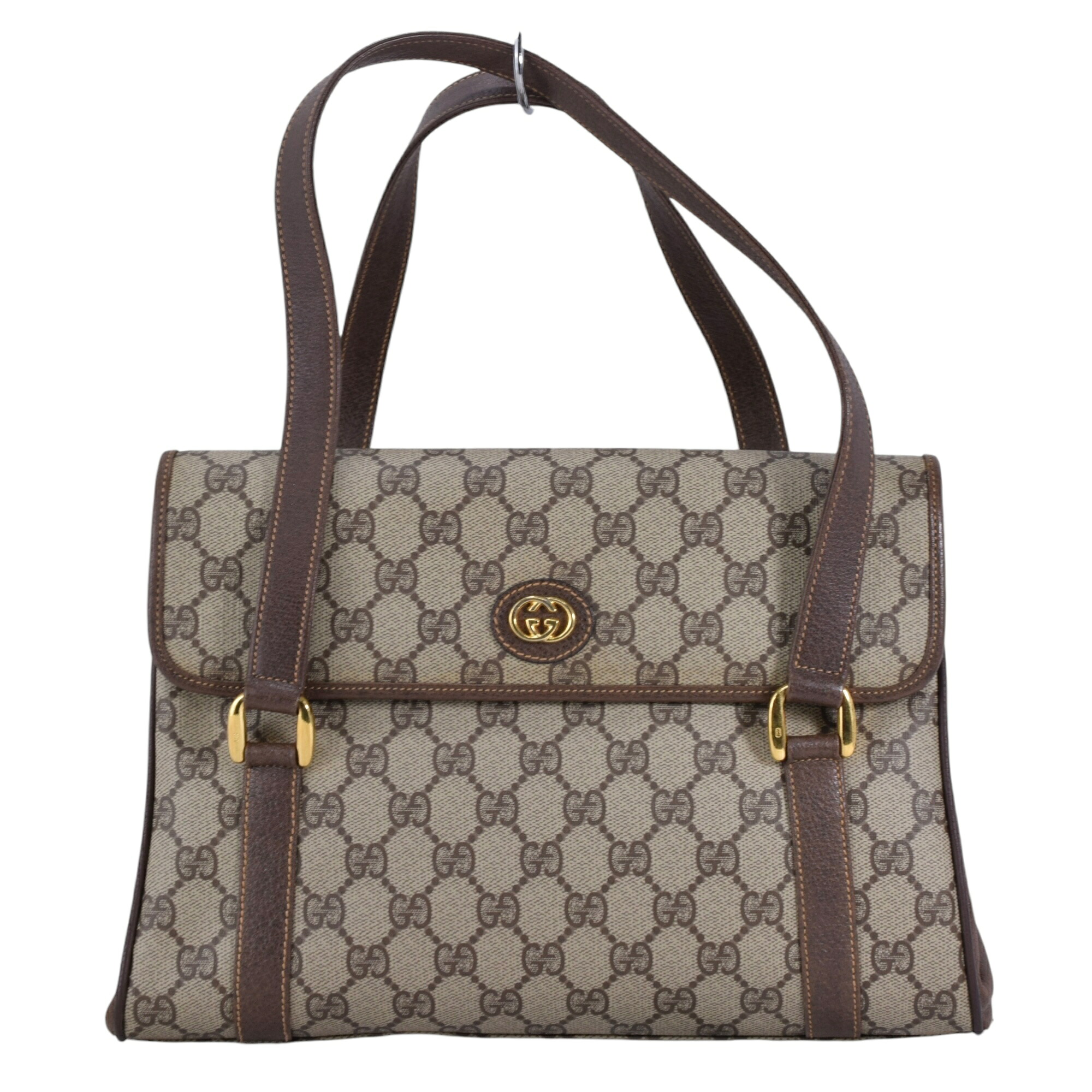 グッチ GUCCI ハンドバッグ 000 093 6089 GGナイロン ブラウン系 ゴールド金具 【中古】【送料無料】｜ゴリラーズ富士吉田店店