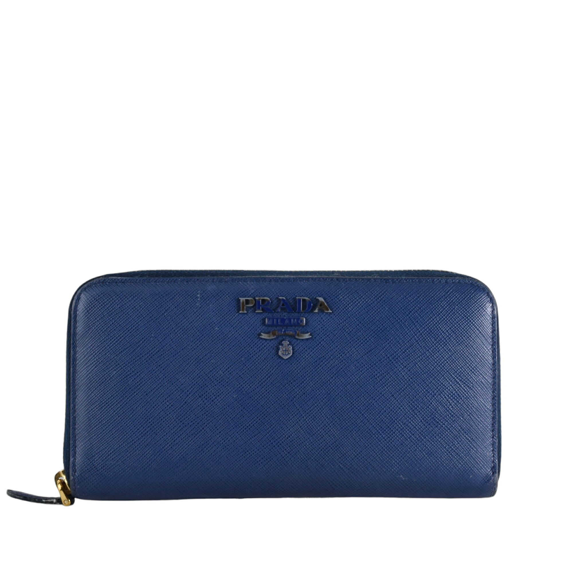 PRADA プラダ ラウンドファスナー長財布 ブルー系 【中古】【送料無料】｜ゴリラーズ富士吉田店店