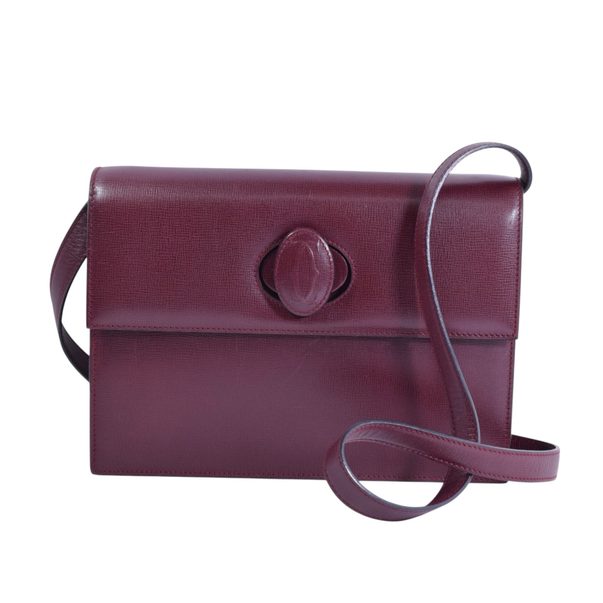 Cartier カルティエ ターンロック ショルダーバッグ レザー ボルドー 【中古】【送料無料】