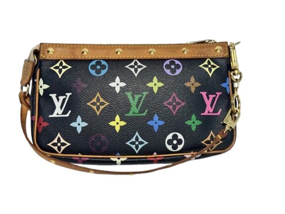 ルイヴィトン Louis Vuitton ポシェット アクセソワール 佩び物 車寄せ マルチ色合い 黒 M92648 中古