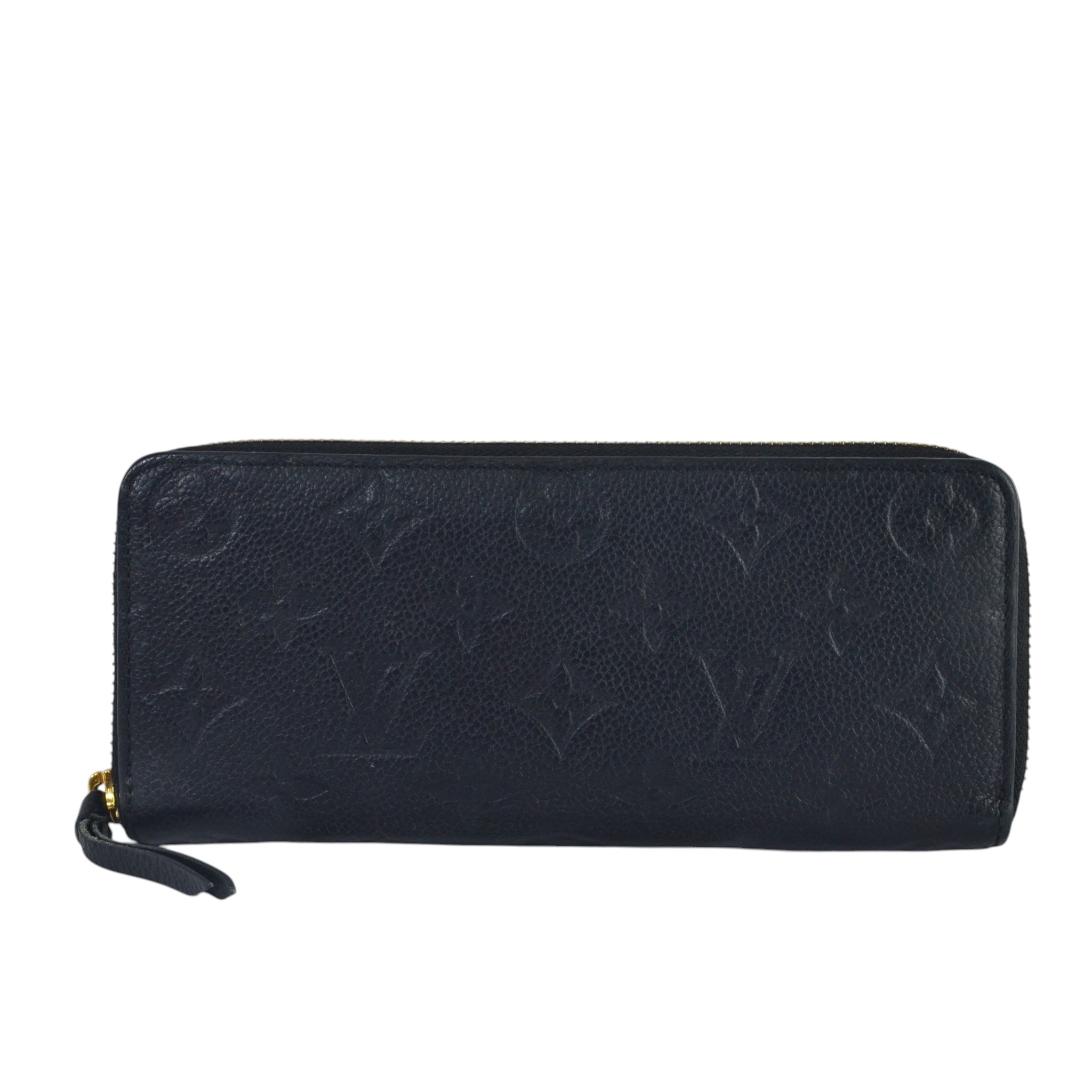 ルイヴィトン LOUIS VUITTON ポルトフォイユクレマンス M60171 モノグラムアンプラント ノワール ラウンドジッパー長紙入れ 【中古】【貨物輸送無料】