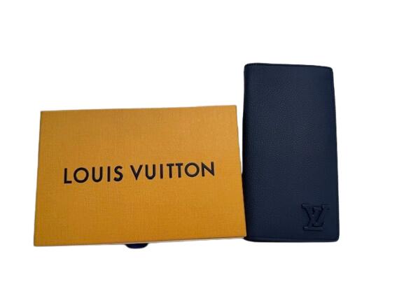 LOUIS VUITTON ルイヴィトン M81810 ポルトフォイユ・ブラザNM 米国海軍 アエログラム･なめし革 二つ折り長札入れ【中古】【貨物輸送無料】 財布・ケース-バッグ・小物・ブランド雑貨