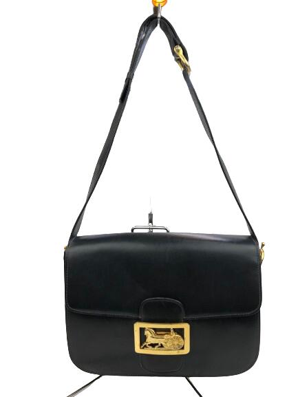 CELINE セリーヌ 金馬車 ショルダーバッグ 濃紺 金馬車ロゴ ヴィンテージ ダークネイビー【中古】【送料無料】 32,494円