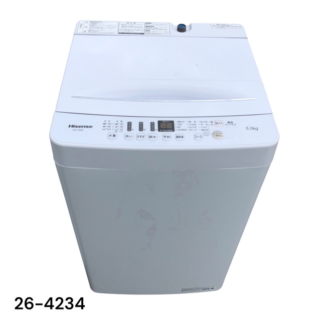 【中古】ご機嫌感覚 5.5kg 全自動小銃洗い濯ぎ機 HW-T55D 2020年製 Hisense【洗い濯ぎ機】