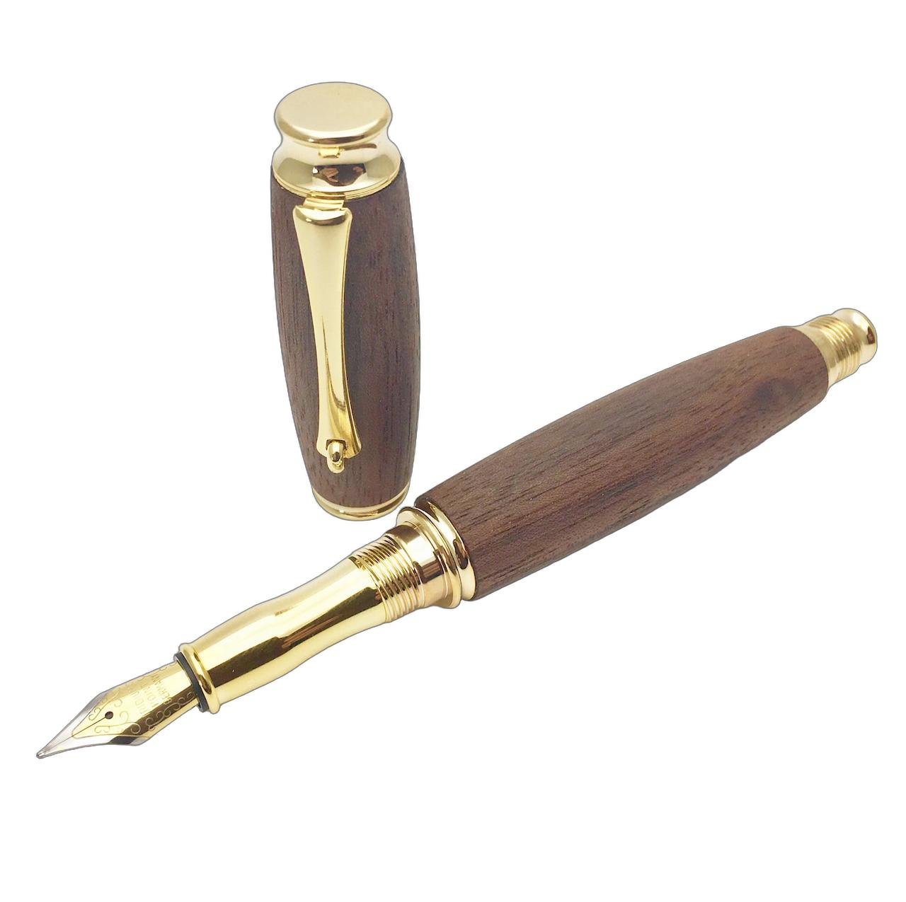 エフスタイル 万年筆 TWM18203 Brown 銘木万年筆/胡桃（くるみ） fstyle Precious wood/Fountain pen 中字 コンバーター付き 木製