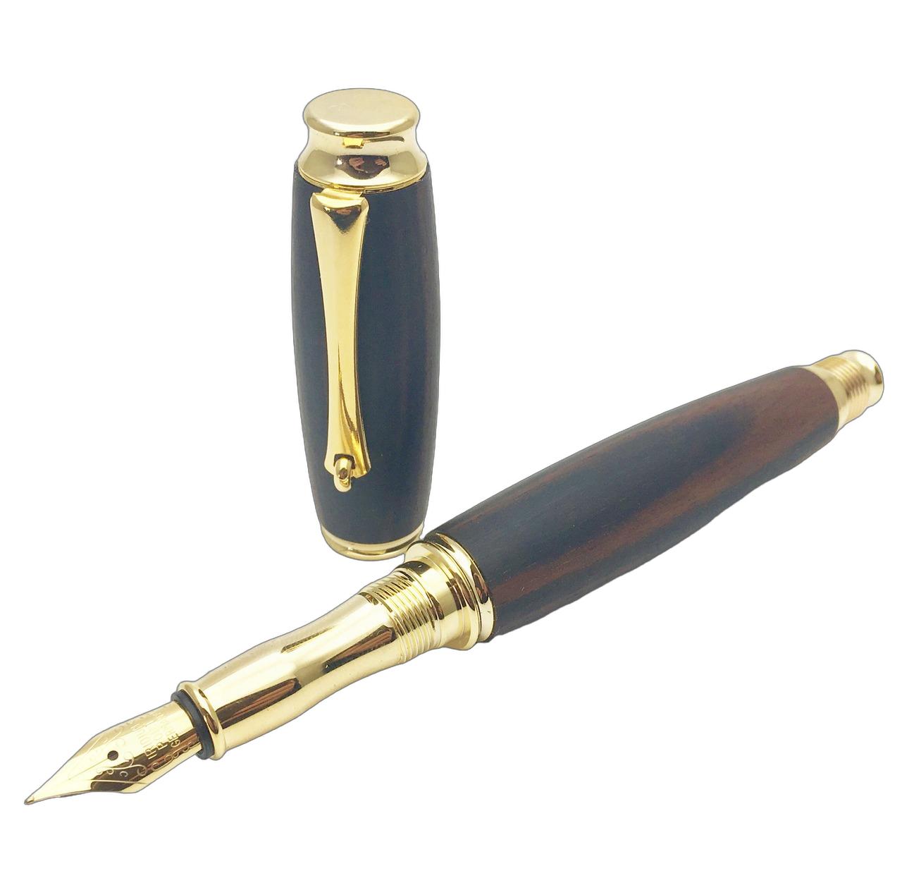 エフスタイル 万年筆 TWM18205 Black 銘木万年筆/黒檀（こくたん） fstyle Precious wood/Fountain pen 中字 コンバーター付き 木製｜インターナショナルモードGOSH