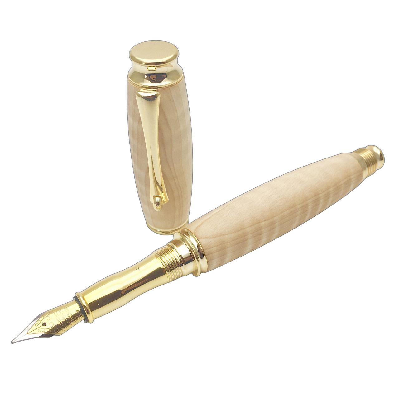 エフスタイル 万年筆 TWM18302 Beige 銘木万年筆/栃ちじみ杢 fstyle Precious wood/Fountain pen 中字 コンバーター付き 木製｜インターナショナルモードGOSH