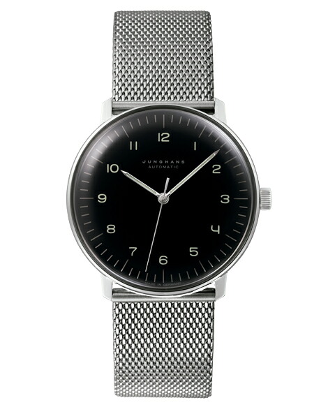 ユンハンス マックスビル 027 3400 02M 自動巻 サファイアクリスタル 腕時計 メンズ JUNGHANS Max Bill Automatic 027/3400.02M メタルブレス ブラック系｜インターナショナルモードGOSH