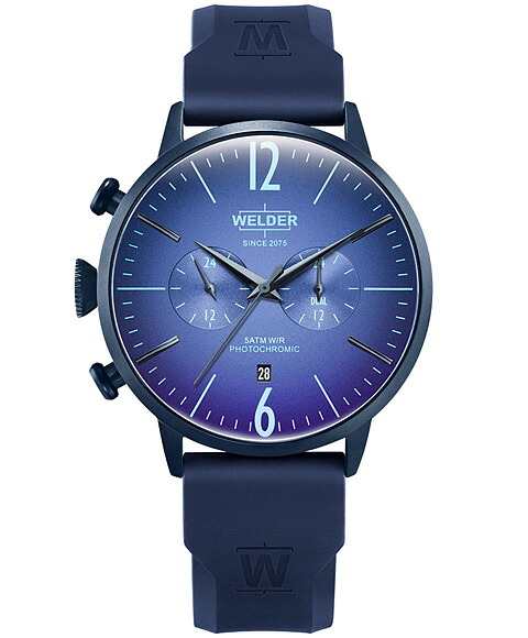 特価品 ウェルダー ムーディ ラバーストラップ WWRC513 腕時計 メンズ WELDER MOODY DUAL TIME 45MM RUBBER STRAP レザーストラップ ブルー系｜インターナショナルモードGOSH 13,824円