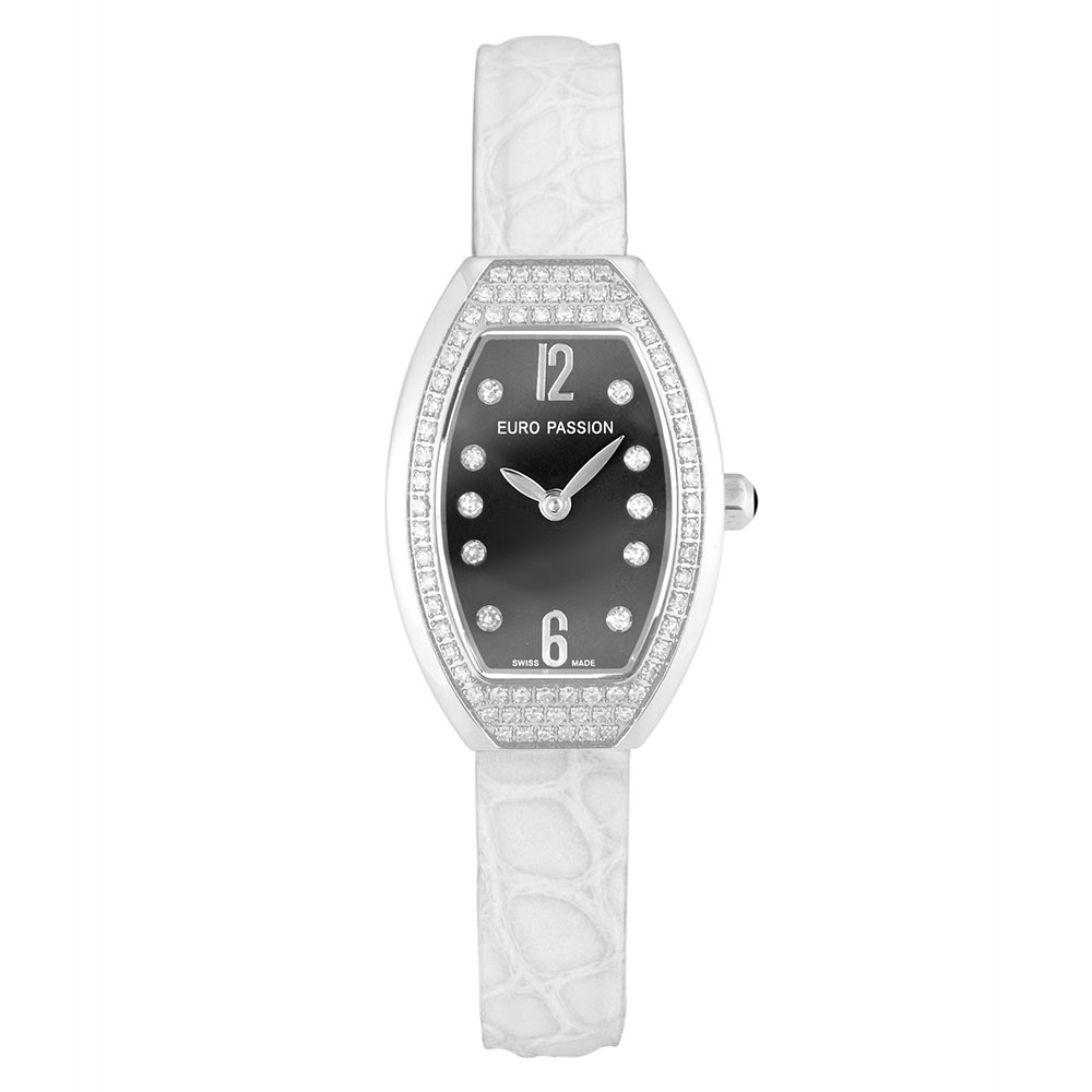 アウトレット ユーロパッションウォッチ トノー・ハーフパヴェ 923BA-AWH 腕時計 レディース EURO PASSION WATCH Tonneau Half Pave ホワイト系