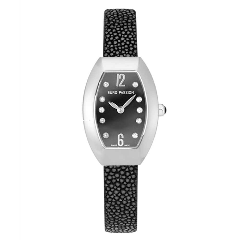 アウトレット ユーロパッションウォッチ トノー・プレーン 925BA-GBK 腕時計 レディース EURO PASSION WATCH Tonneau Plain ブラックベルト｜インターナショナルモードGOSH