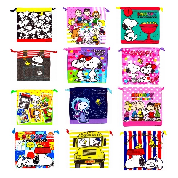 楽天市場 スヌーピー巾着袋 16種アソートsy 32個セット 子供会 お祭り 縁日 お子様ランチ ランチ景品 文具 文房具 新入学 巾着 お祭りバンク