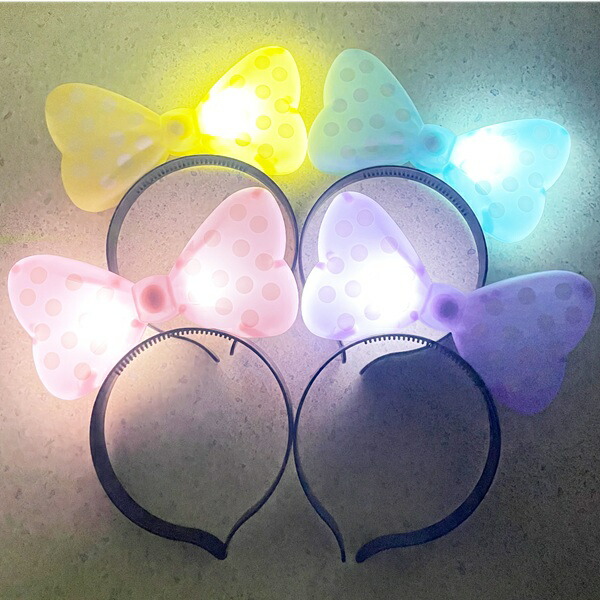 楽天市場】光るカチューシャ 水玉 光るおもちゃ 12個セット 4色