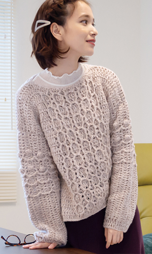作品♪219w-04カギ針編みのセーター