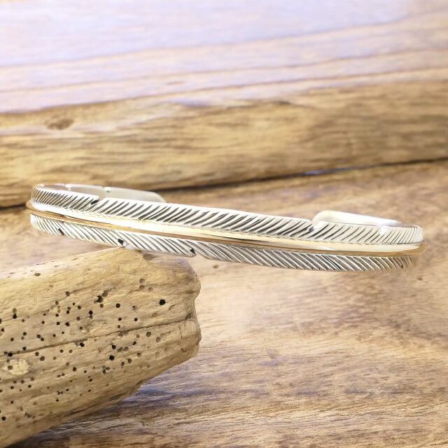 【楽天市場】Harvey Mace(ハービーメイス)フェザー バングル 12KGFインディアンジュエリー ナバホ族シルバー925 ゴールド