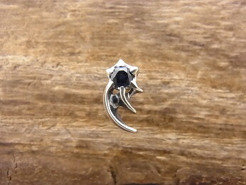 エムズコレクション(M's collection) スタッド ピアス イヤリング シルバー925 合成サファイア メンズ レディース シルバーアクセサリー 銀 銀細工 ハンドメイド アクセサリーX0083SAG 【片耳】【1個売り】【ギフト包装】【送料無料】
