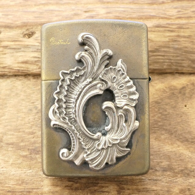 QUETZAL(ケツァール) zippo ジッポ ライター 唐草 アイヴィー アラベスク シルバー925 真鍮 ヴィンテージ アンティーク バイカー ハーレー ハード ロック アメカジ QO04 【送料無料】【プレゼント包装対応】