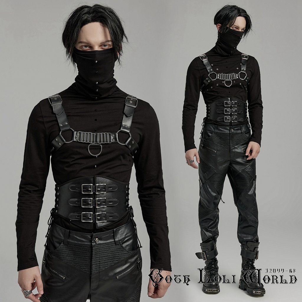 【ゴスロリワールド】Devil ゴスロリ コルセットデザイン オフショル カットソー ゴシック パンク ビジュアル系 (サイズ交換可能)(品質自信有) 即納/送料無料】TT144 Devil コルセットデザイン オフショル