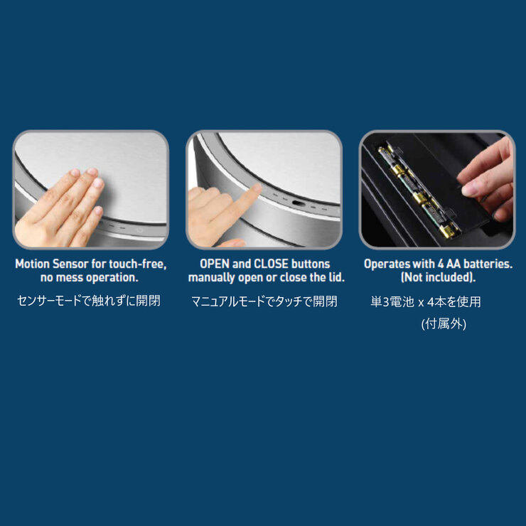 コストコ】SENSIBLE ECO LIVING センサーゴミ箱 47L ゴミ箱 自動